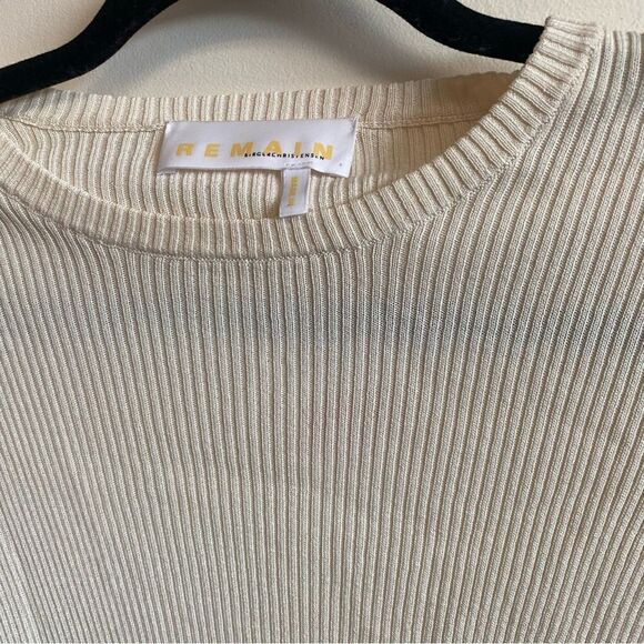 REMAIN BIRGER CHRISTENSEN Basel Long Sleeve Open Back Knit Sweater White 34 US2 - Picture 5 of 12